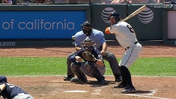 MIL@SF: Pence opens the scoring with an RBI double
