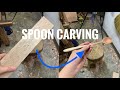 Carving a spoon with a few hand tools