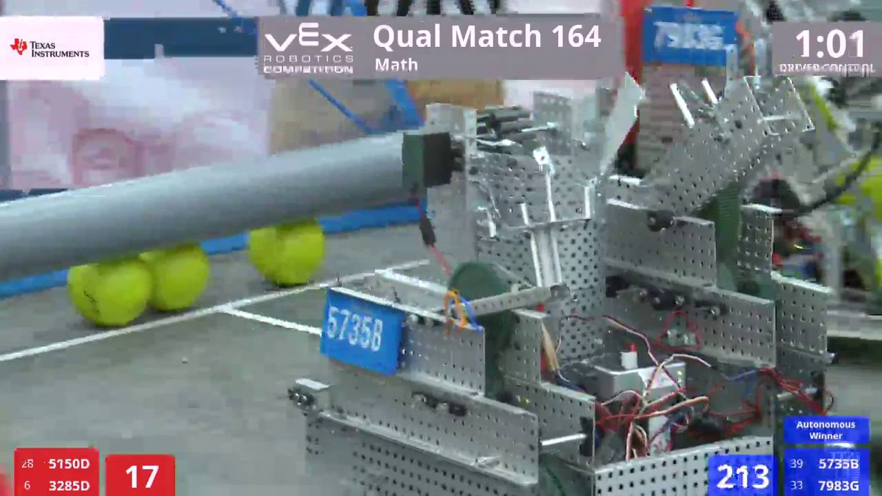 VEX Worlds 2016 - VRC High School - Math - Qual 164 (5150D 3285D) 273 vs 129 (5735B 7983G)