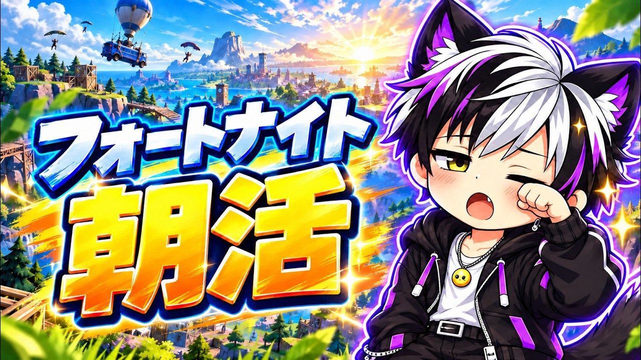 【#フォートナイト】おはようございます。みなさん頑張って!あたすイヤホン壊れました… #vtuber #ゲーム実況 #minecraft #建築