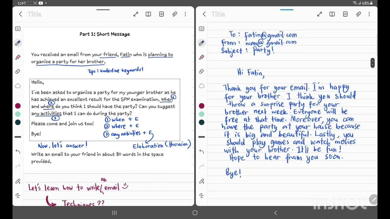 Spm writing part 1 email simple version englishspm youtube