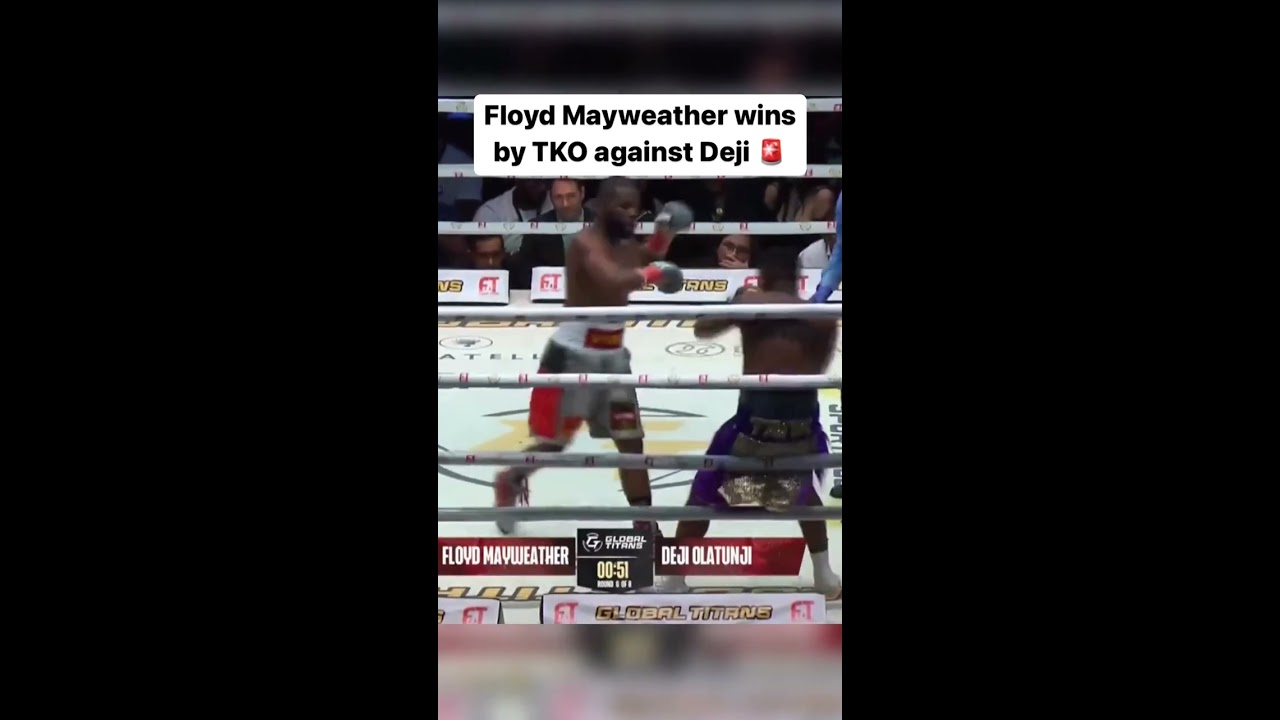Floyd Mayweather wins 6th round TKO against Deji