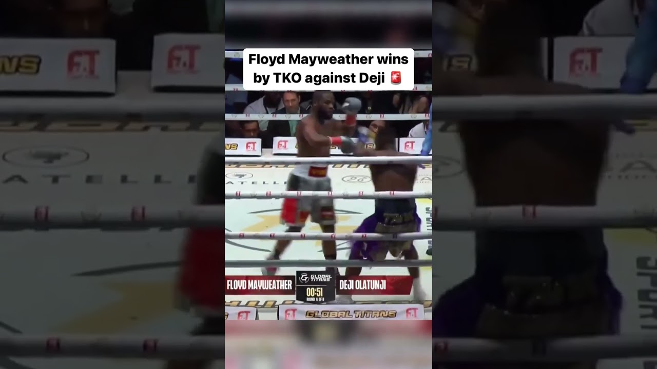 Floyd Mayweather wins 6th round TKO against Deji