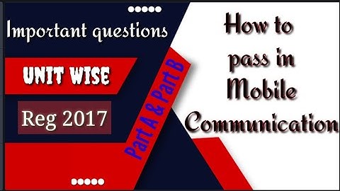 Mobile Communication unit wise important questions in Tamil