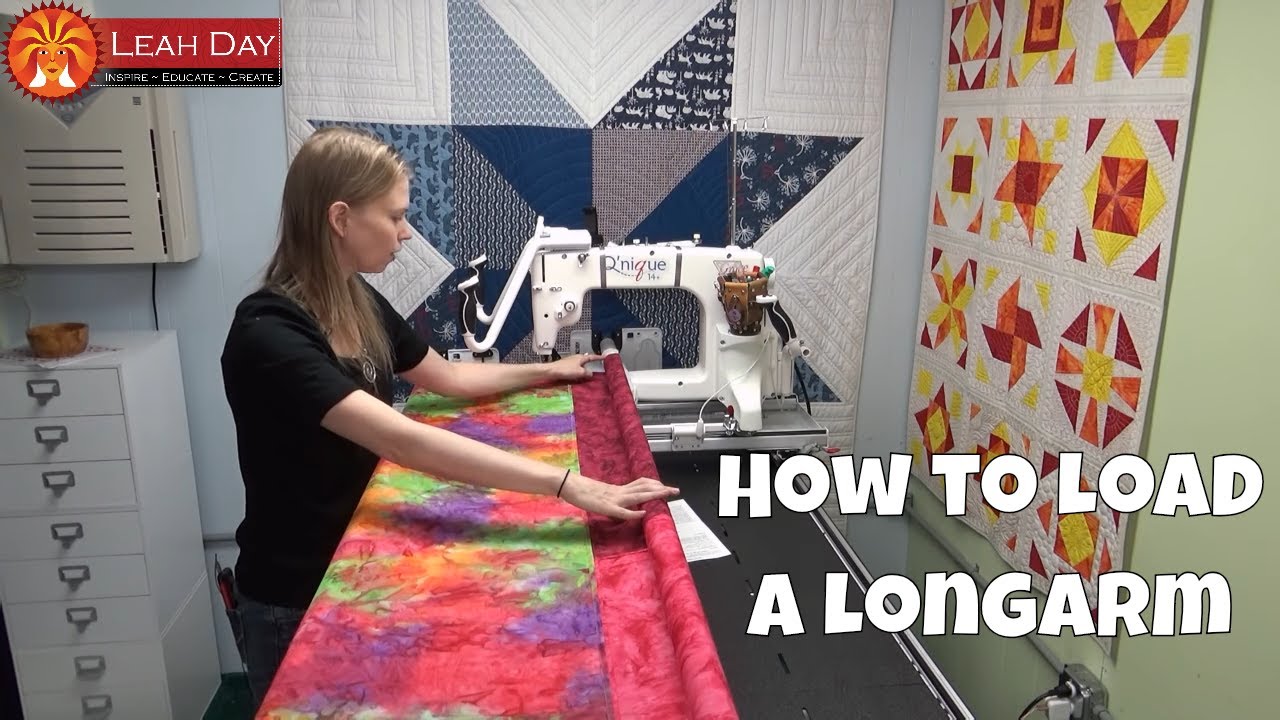 How to Load a Quilt on a Longarm Quilting Frame with Leah Day - YouTube