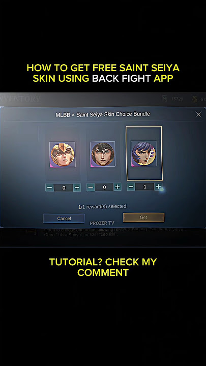 HOW TO GET FREE SAINT SEIYA SKIN USING BACK FIGHT APP? #mobilelegends #mlbb #backfight