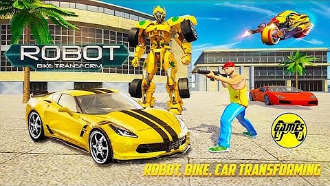 US Police Bike Car Robot Transform Robot Fight Rescue Game 2021 #2 - Android Gameplay
