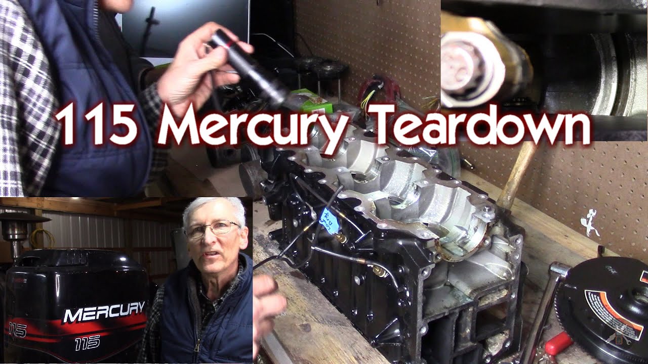 115 Mercury Outboard Powerhead Pull and Teardown - Why Does it Knock?
