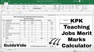 Merit Marks Calculator | KPK Teaching Jobs  2020 screenshot 2