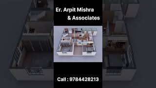 3BHK Modern House Design 2026 🔥 | Luxury Interior 3D Floor Plan #shorts
