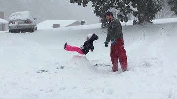Slow motion destroying our snow man fail