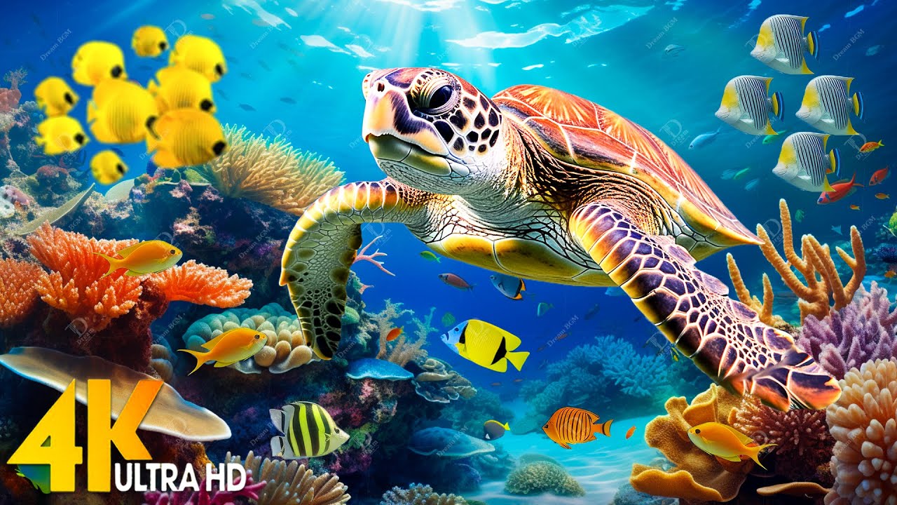 Ocean 4K - Beautiful Coral Reef Fish in Aquarium, Sea Animals for ...