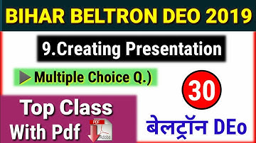 Beltron Deo Full Preparation Part 30 | Special class Creating Presentation MCQs|DEO Syllabus Of NIOS