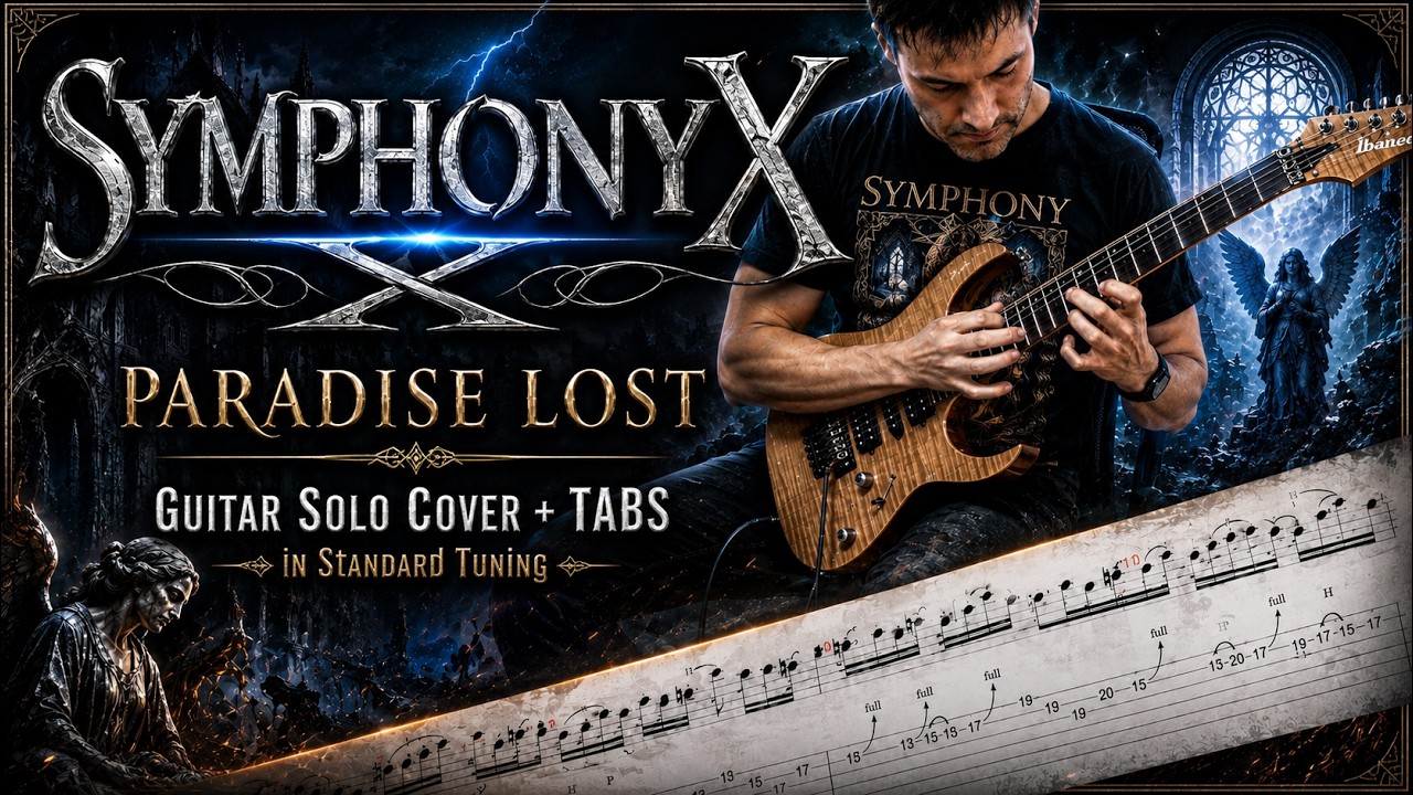 SYMPHONY X - PARADISE LOST (Guitar Solo Cover + TABS / Standard