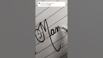 Manju name in cursivewriting #shortsvideo #learncursive #handwritingstyles #name #cursivewriting