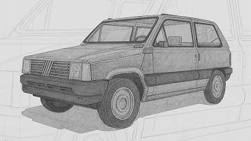 How To Draw A Car In Two Points Perspective (Fiat Panda 750CL) - Narrated Tutorial