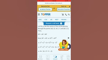 find the coordinates of the centre of the circle passing through the point (0, 0) (-2, 1) and (-3, 2