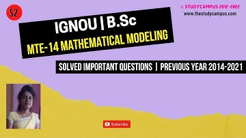 MTE-14 Solved Important Question Paper | Mathematical Modeling | Set-2