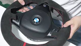 : MEWANT Alcantara Material--for BMW M3 E90 E91 E92 E93 E87 E81 E82 E88 Steering Wheel Cover Install