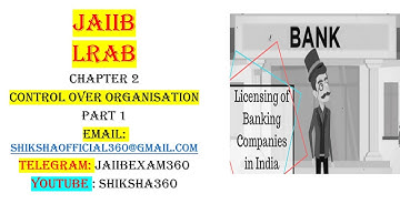 #CHAPTER 2 PART 1 #lrab #jaiib #CONTROL OVER ORGANISATION OF BANKS