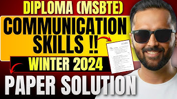 Communication Skills | Winter 2024 Paper Solution | Diploma MSBTE | Pradeep Giri Sir