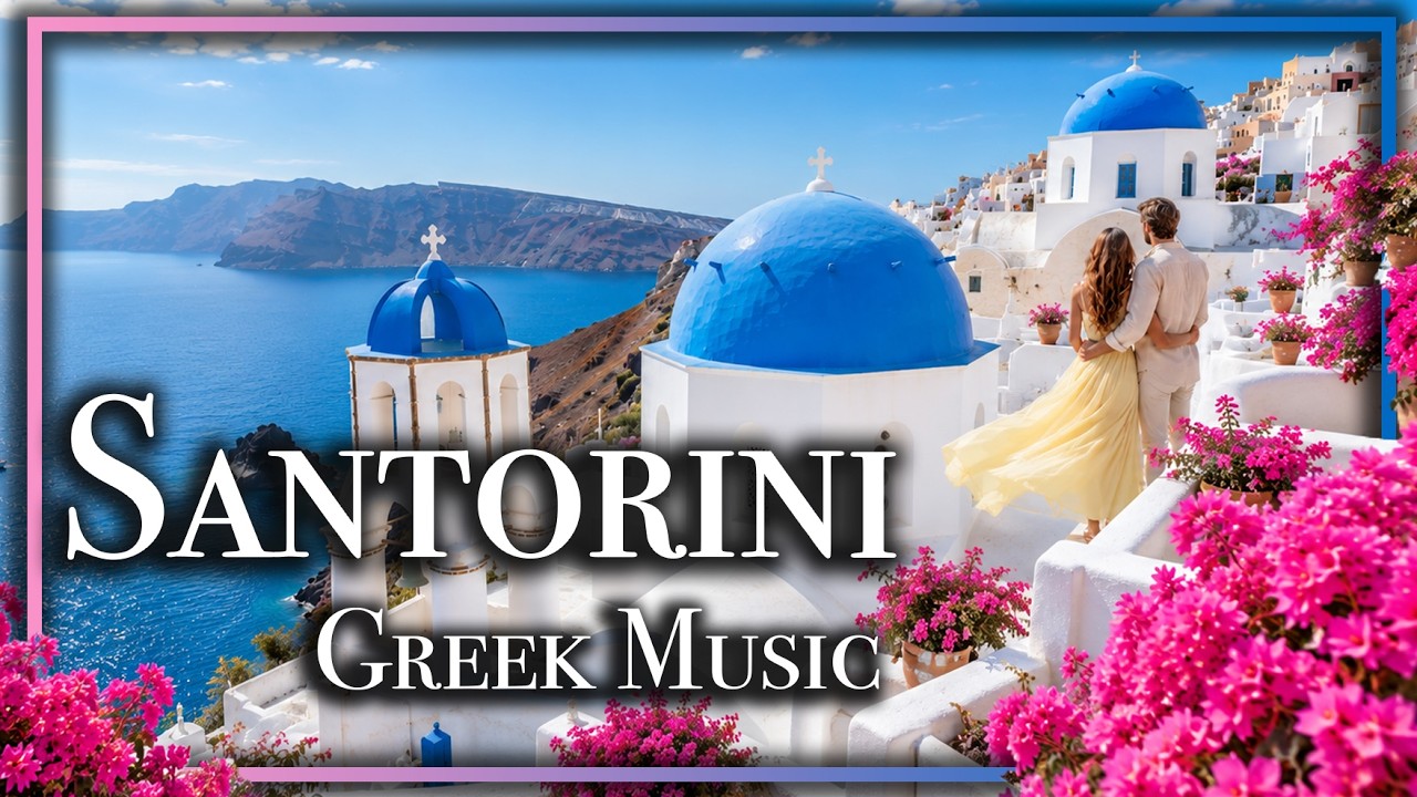 Santorini, Greece 4K 🇬🇷 Relaxing Greek Island Film with The Most Beautiful Greek Music (2 Hours)