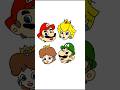 マリオの主要キャラをアルファベットだけで描いてみた! #shorts #art #mario