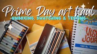 Prime Day art haul ⭐ chill and cozy unboxing, swatching and testing of fun new art supplies!