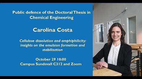 Defence of the Doctoral Thesis in Chemical Engineering with Carolina Costa FSCN research centre