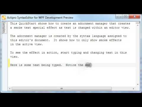 Actipro SyntaxEditor for WPF - Adornment layer text smoke effect