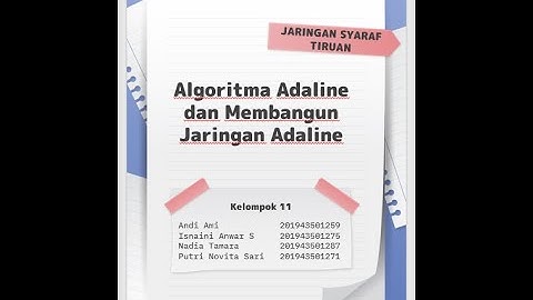 Tugas JST - Grup 11 S8I - Algoritma Adaline & Membangun Jaringan Adaline
