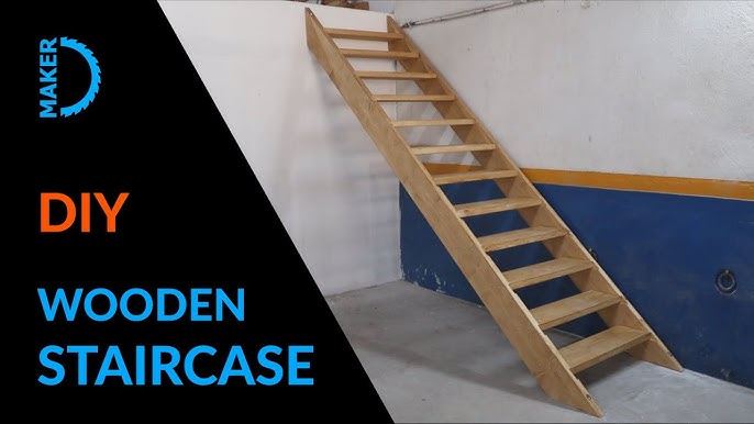 Escalera exterior madera 11 peldaños tipo C - altura 190cm -varios tamaños