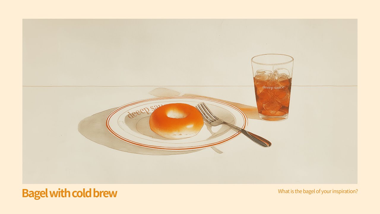 Bagel with cold brew