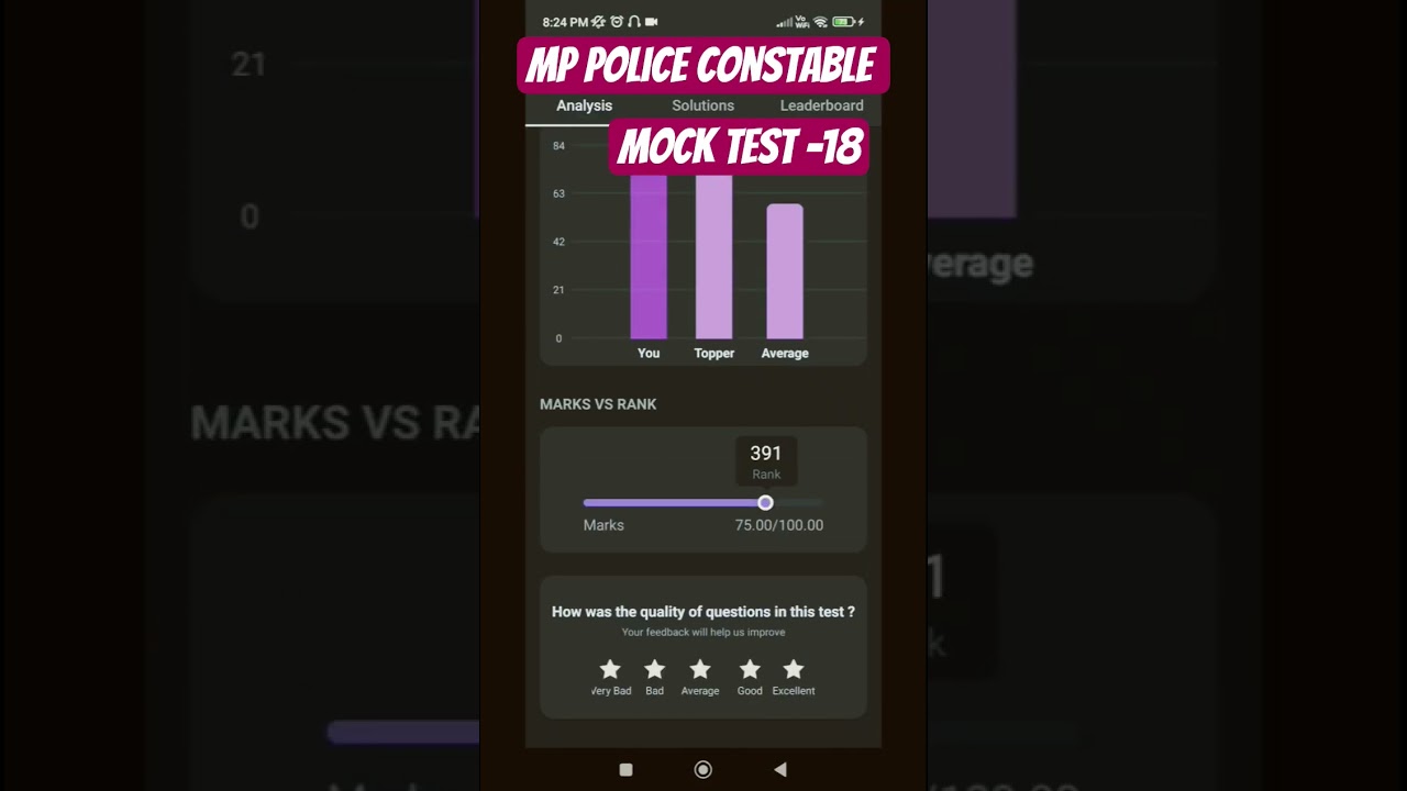 mp police constable 🚨//previous year pepper practice session//mock test analysis 