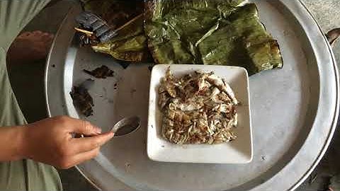 Cá suối nướng lá chuối. ẨM THỰC VÙNG CAO