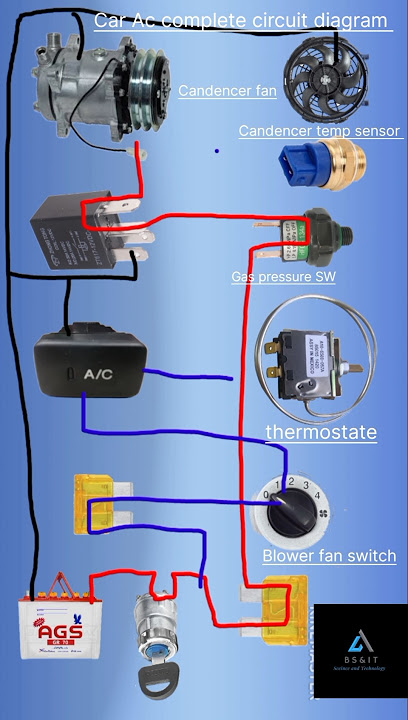 Car or any vehicle AC complete circuit diagram | Vehicle AC circuit diagram