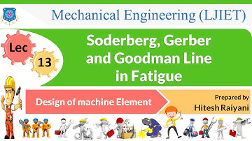 L 13 Soderberg, Gerber and Goodman Line in Fatigue | Design of machine Element | Mechanical