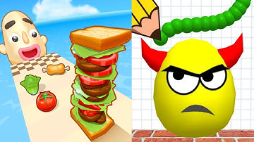 Sandwich Runner VS Draw To Smash - All Levels SpeedRun Gameplay Android iOS Ep1