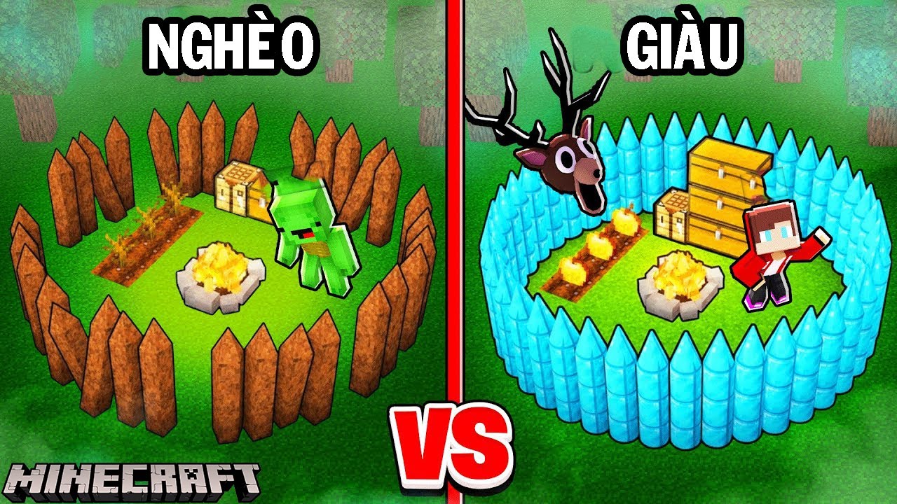 Xây dựng căn cứ sinh tồn từ nghèo đến giàu nhất của 99 đêm trong rừng | GHTG Minecraft