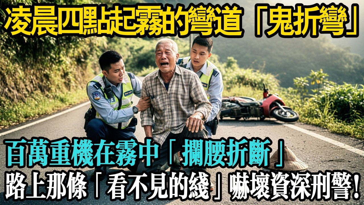 百萬重機在霧中「攔腰折斷」...找不到撞擊點？路樹上那條「看不見的線」，嚇壞資深刑警！