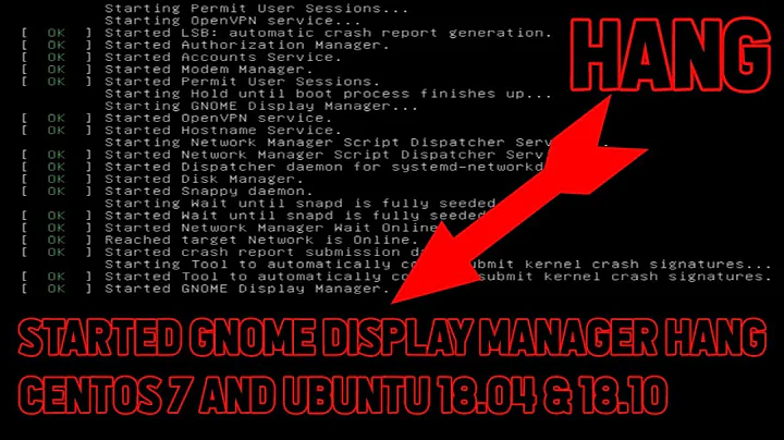 Started Gnome Display Manager Hang CentOS 7 and Dispatcher Service Ubuntu 18.04 & 18.10 | httchannel