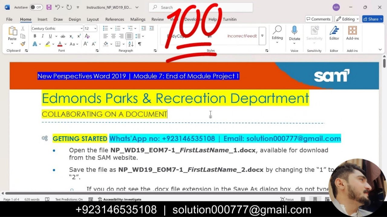 New Perspectives Word 2019 | Module 7: End of Module Project 1 #EdmondsParks&RecreationDepartment