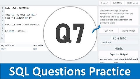 7 - Top SQL Practise Questions | Top SQL Questions Asked in Interview | SQL Questions in Hindi