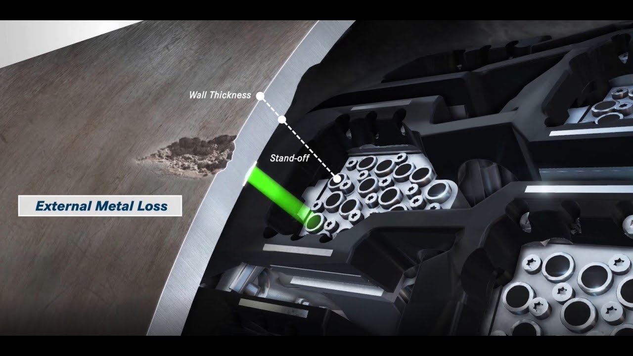 In-line ultrasonic inspection of a pipeline.