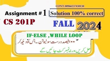 cs201P assignment 1 solution fall 2024|cs 201P assignment 1 solution fall 2024