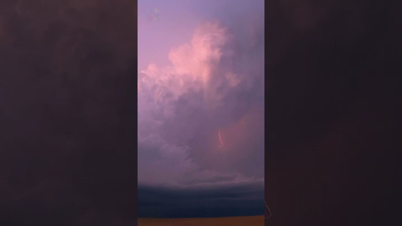 Incredible Sunset Supercell Lightning Storm in Kansas