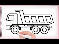 How to Draw a Big Truck  easy Learn Drawing Step by Step  with draw easy