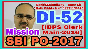 Mission SBI PO-2017: Data Interpretation-52 [IBPS Clerk Main-2016]: Shortcut Tricks: By Amar Sir