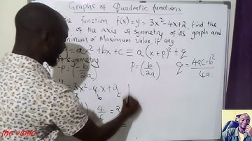 Graphs of quadratic functions (Axis of symmetry, minimum and maximum turning points)