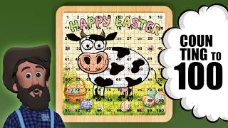 Counting to 100 with Puzzles Cow Easter